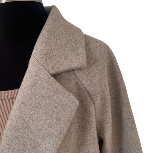 Chou Yatou oatmeal notch lapel double breasted peacoat overcoat size S - Picture 8 of 15